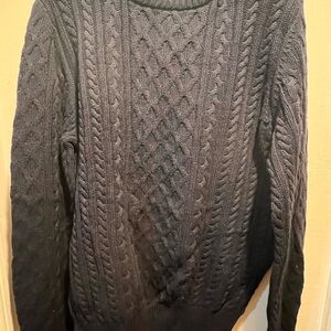 St. John Collection Charcoal Cable Knit Sweater